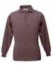 Men pure wool sweater plain collar brown